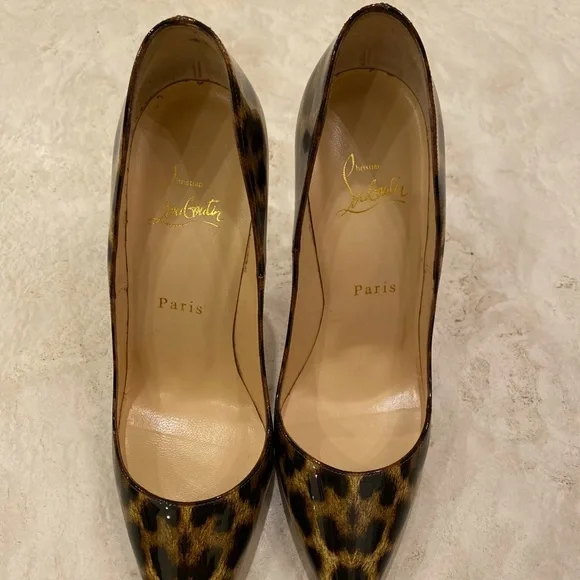 Christian Louboutin Tan and Black Stiletto Heels - Picture 7 of 10